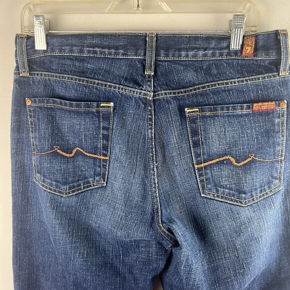 7 For All Mankind Jeans Mens 30x33 Relaxed Button Fly Cotton Dark - Picture 1 of 9